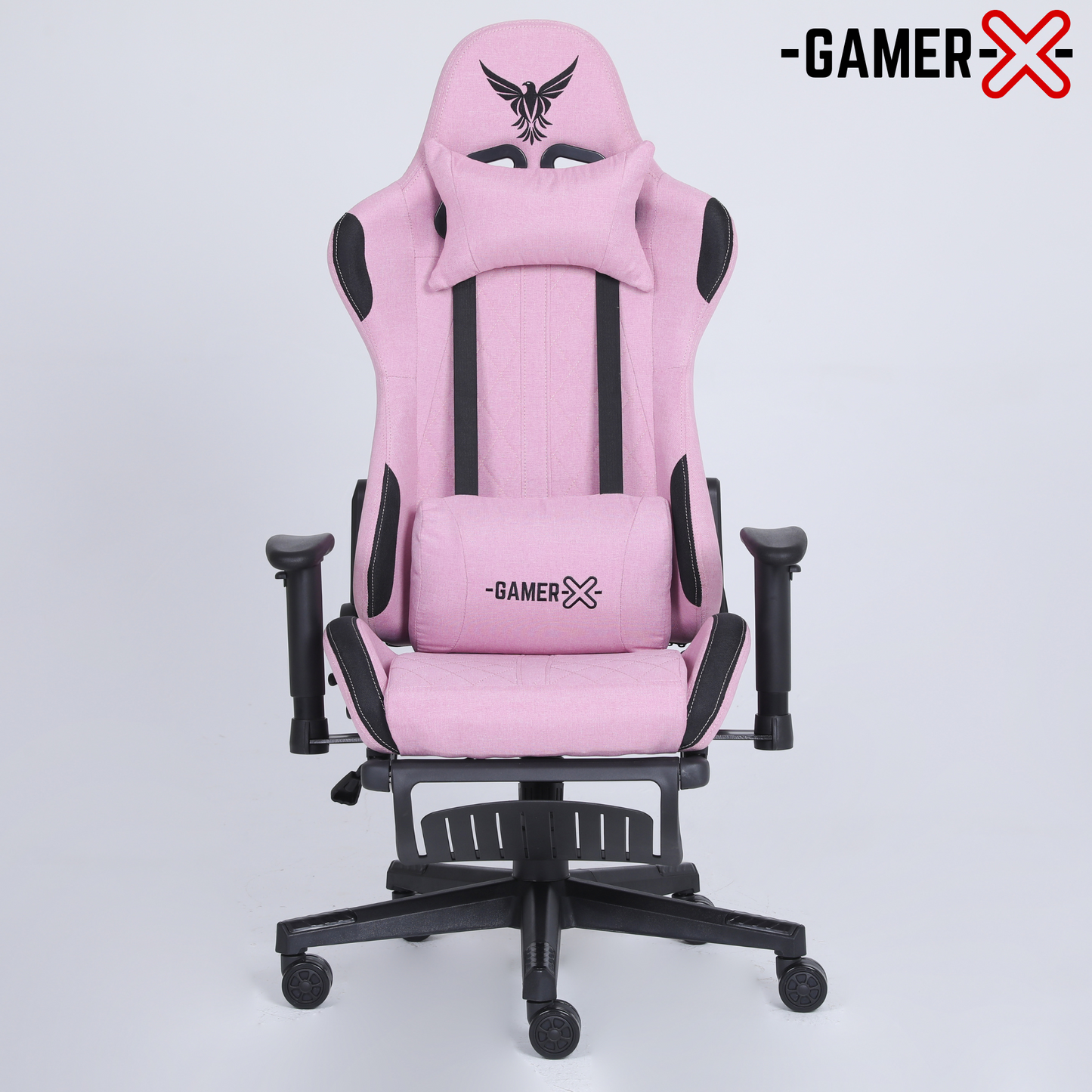 Silla Gamer Ergonómica Escritorio de Tela Transpirable con Reposapiés y Soporte Lumbar