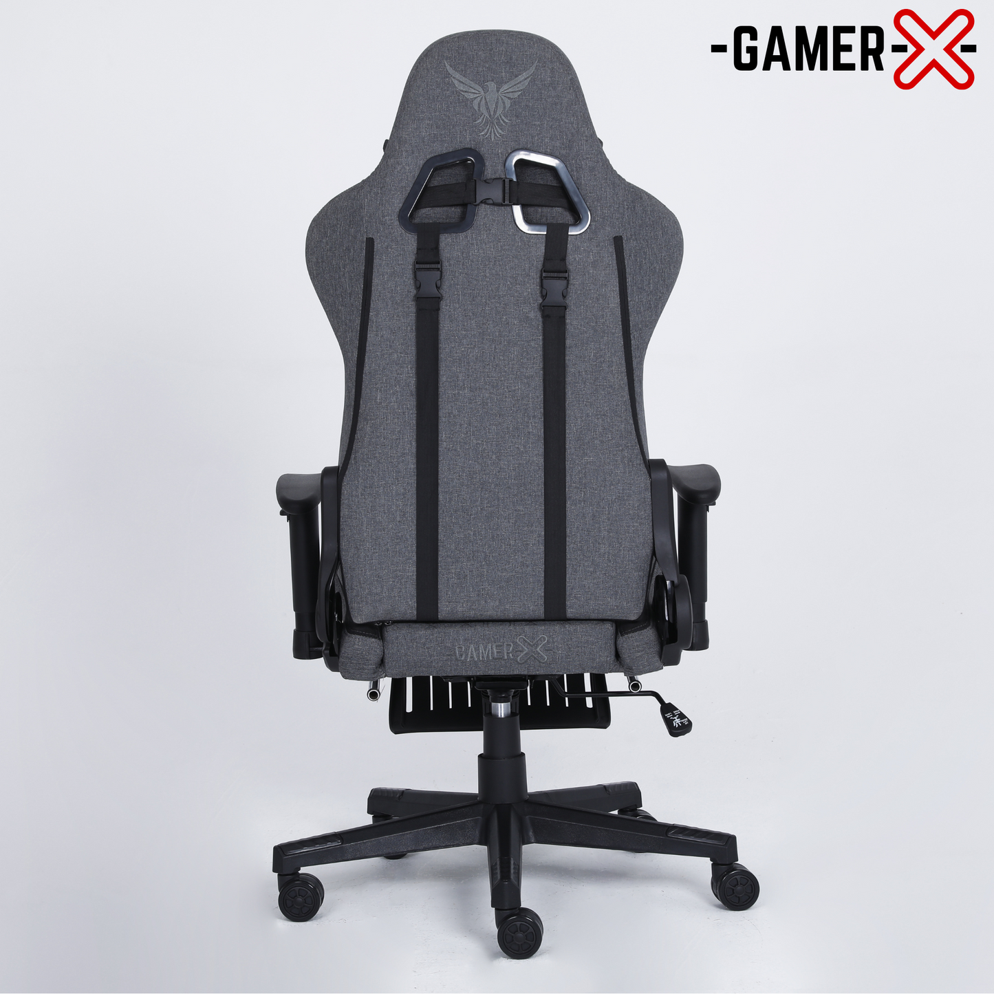 Silla Gamer Ergonómica Escritorio de Tela Transpirable con Reposapiés y Soporte Lumbar