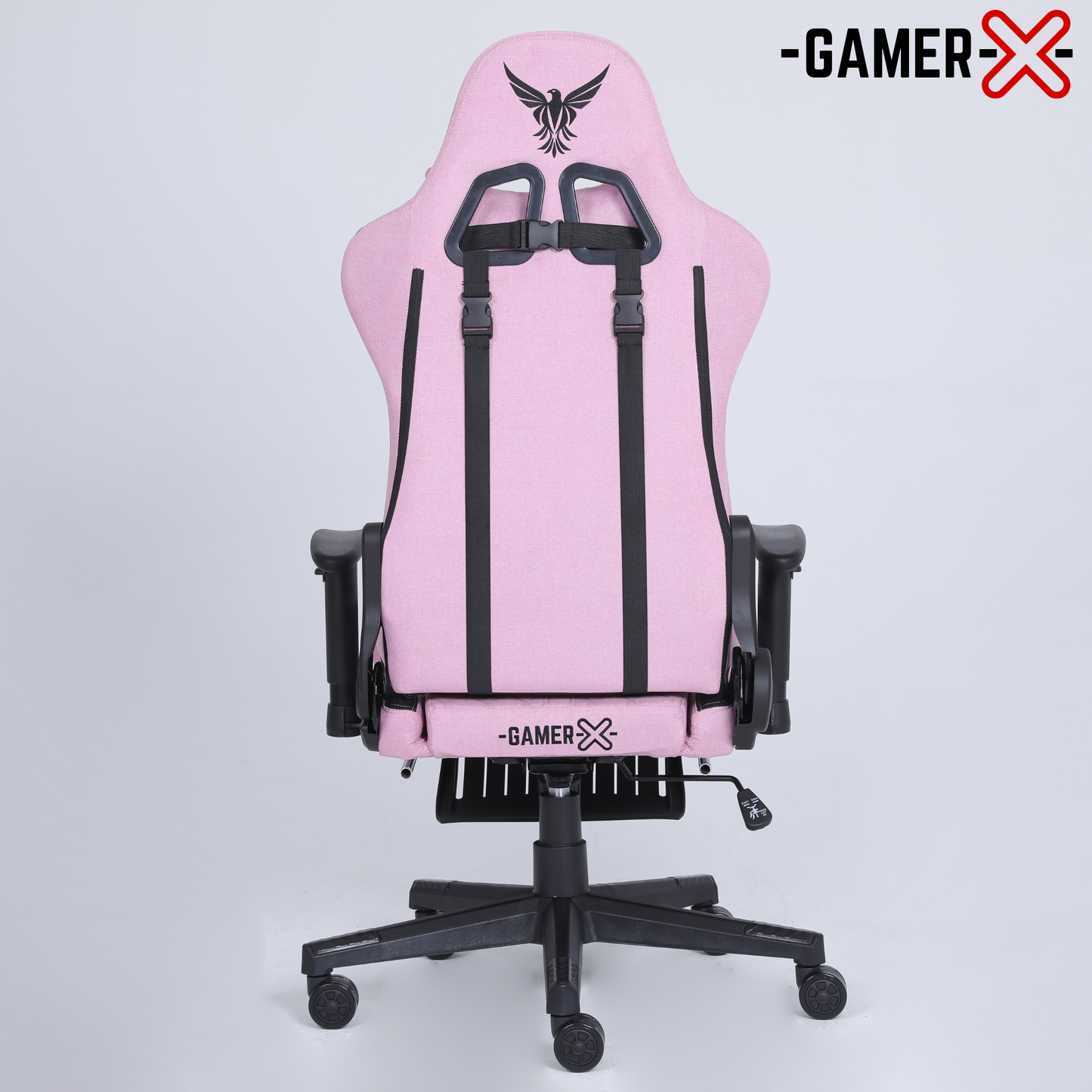 Silla Gamer Ergonómica Escritorio de Tela Transpirable con Reposapiés y Soporte Lumbar