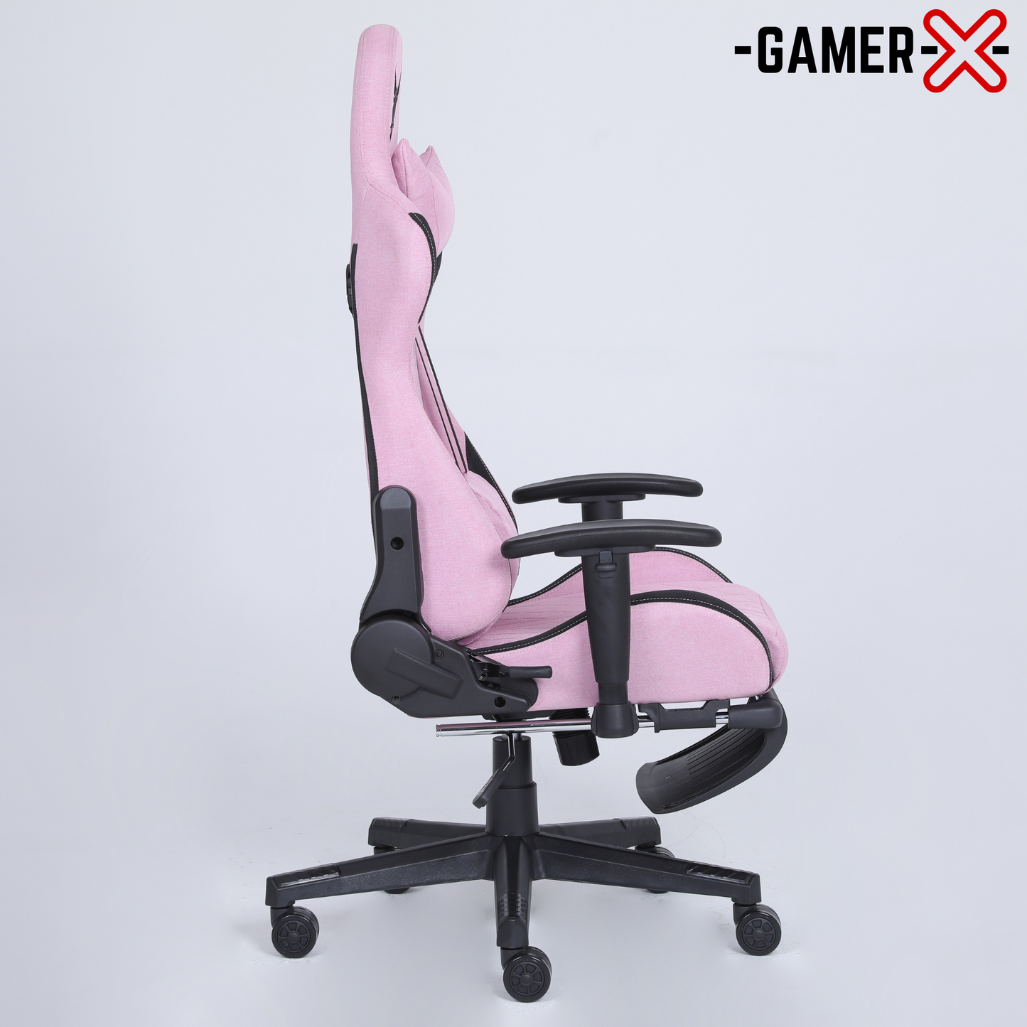 Silla Gamer Ergonómica Escritorio de Tela Transpirable con Reposapiés y Soporte Lumbar
